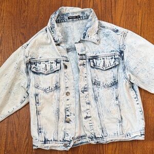 Nasty Gal Distressed Acid Wash Denim Jacket 10